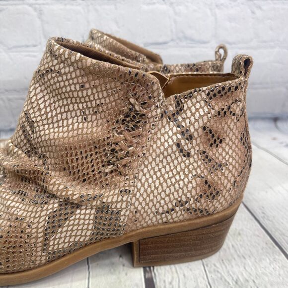 BareTraps Snakeskin Ankle Booties Western Boho Block Heel Women Size 7.5 W - Picture 10 of 14